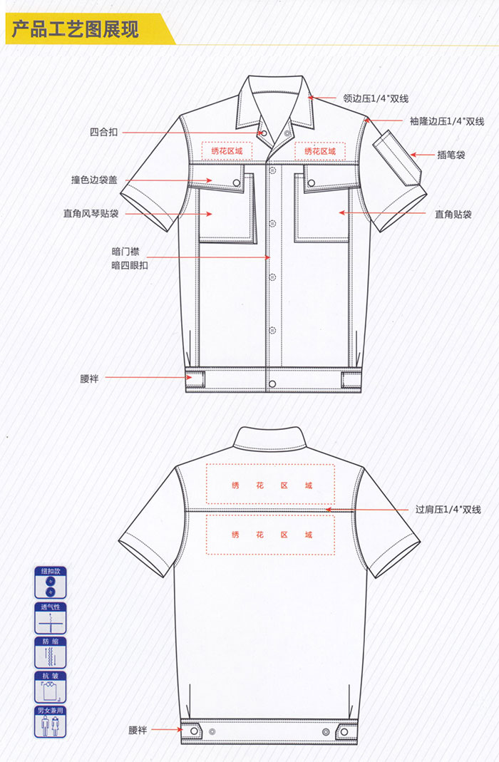 夏季厂服工服19006
